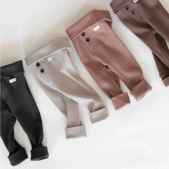 Organic Ribbed Kids Matching Set - Neutral Tones - Picture 2 of 8